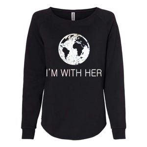 Distressed Earth Day I'm With Her Science March Womens California Wash Sweatshirt