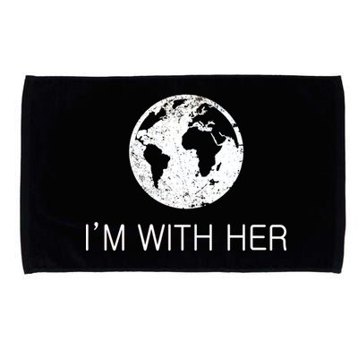 Distressed Earth Day I'm With Her Science March Microfiber Hand Towel