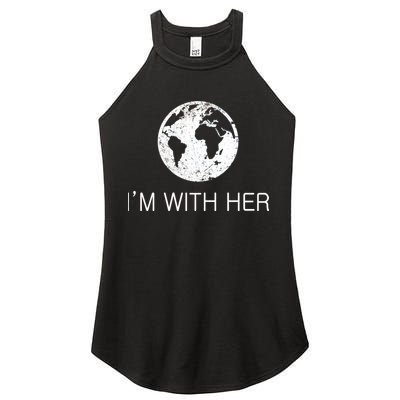 Distressed Earth Day I'm With Her Science March Women's Perfect Tri Rocker Tank