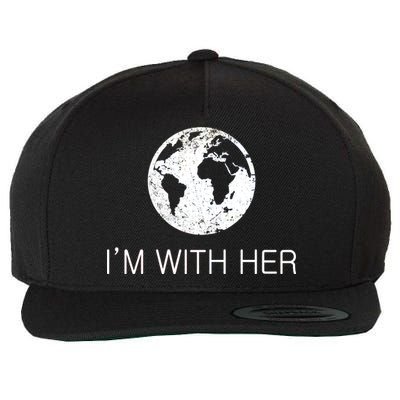 Distressed Earth Day I'm With Her Science March Wool Snapback Cap