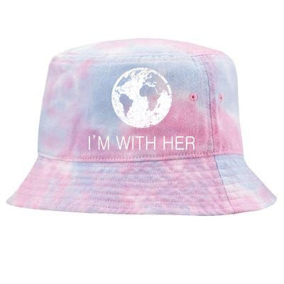 Distressed Earth Day I'm With Her Science March Tie-Dyed Bucket Hat