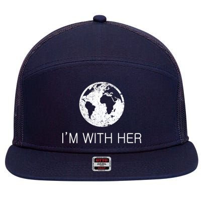 Distressed Earth Day I'm With Her Science March 7 Panel Mesh Trucker Snapback Hat