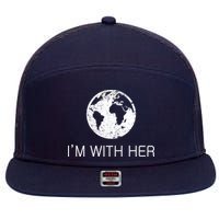 Distressed Earth Day I'm With Her Science March 7 Panel Mesh Trucker Snapback Hat