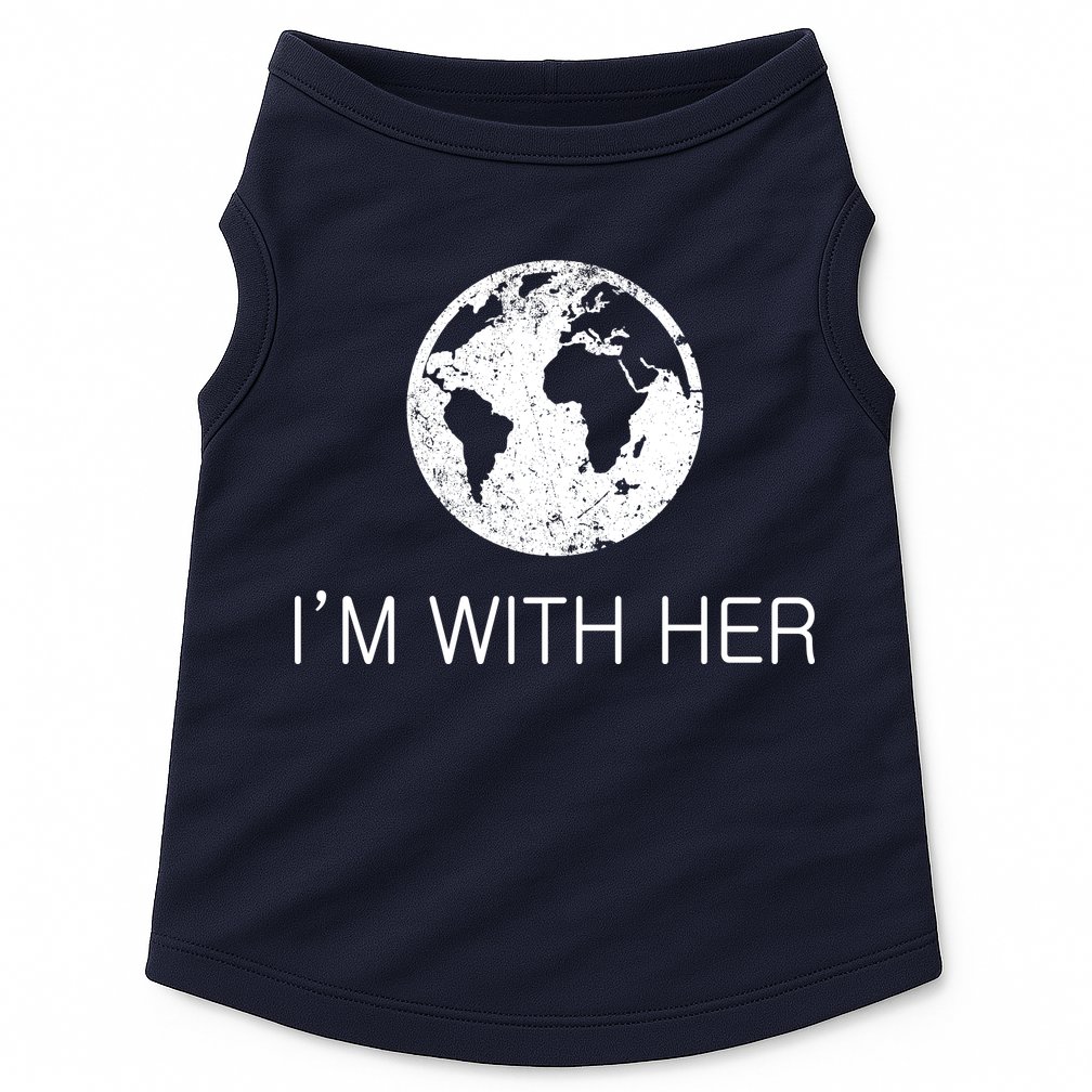 Distressed Earth Day I'm With Her Science March Doggie Tank