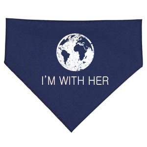 Distressed Earth Day I'm With Her Science March USA-Made Doggie Bandana