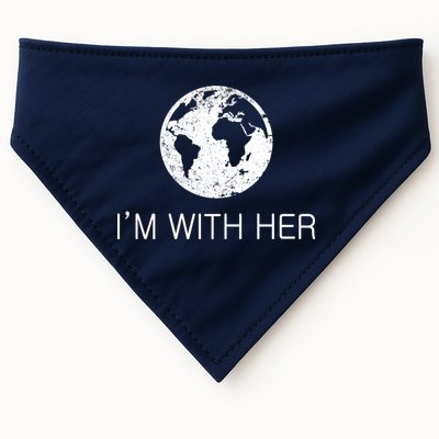 Distressed Earth Day I'm With Her Science March USA-Made Doggie Bandana