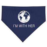 Distressed Earth Day I'm With Her Science March USA-Made Doggie Bandana