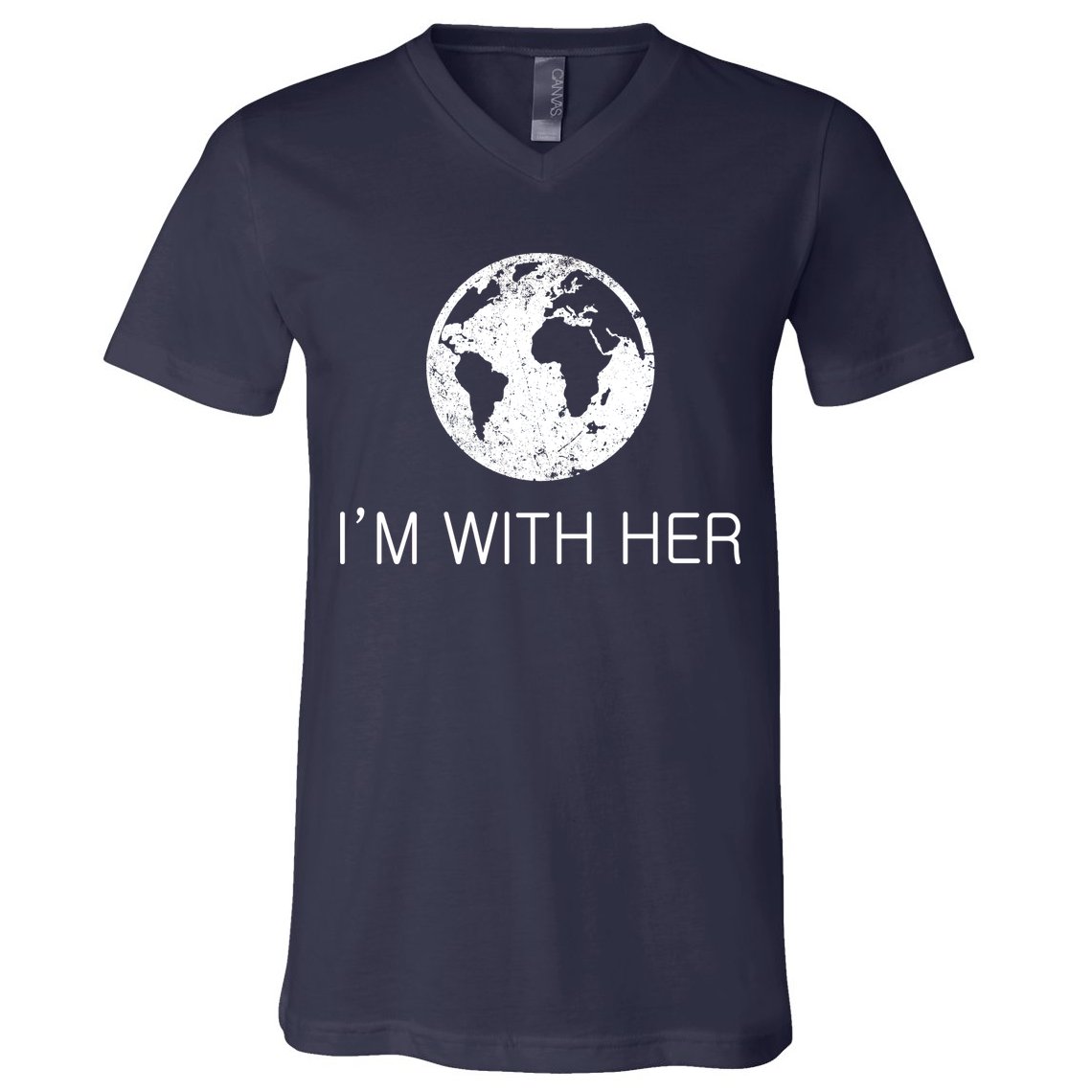 Distressed Earth Day I'm With Her Science March V-Neck T-Shirt
