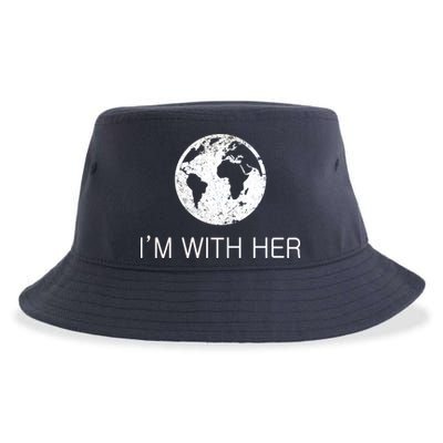 Distressed Earth Day I'm With Her Science March Sustainable Bucket Hat
