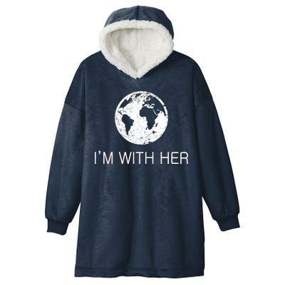 Distressed Earth Day I'm With Her Science March Hooded Wearable Blanket