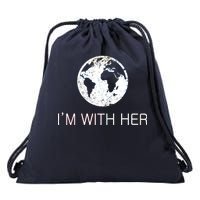 Distressed Earth Day I'm With Her Science March Drawstring Bag