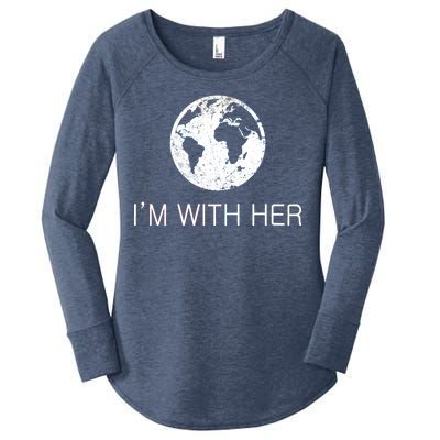 Distressed Earth Day I'm With Her Science March Women's Perfect Tri Tunic Long Sleeve Shirt