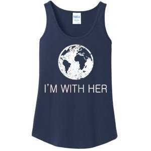 Distressed Earth Day I'm With Her Science March Ladies Essential Tank