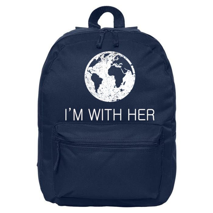 Distressed Earth Day I'm With Her Science March 16 in Basic Backpack