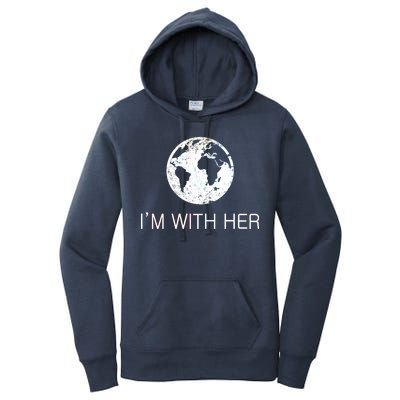 Distressed Earth Day I'm With Her Science March Women's Pullover Hoodie