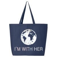 Distressed Earth Day I'm With Her Science March 25L Jumbo Tote