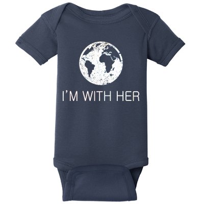 Distressed Earth Day I'm With Her Science March Baby Bodysuit