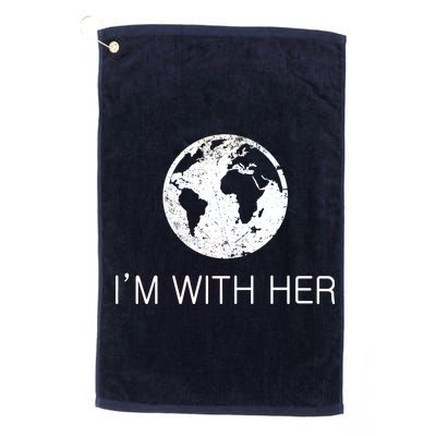 Distressed Earth Day I'm With Her Science March Platinum Collection Golf Towel