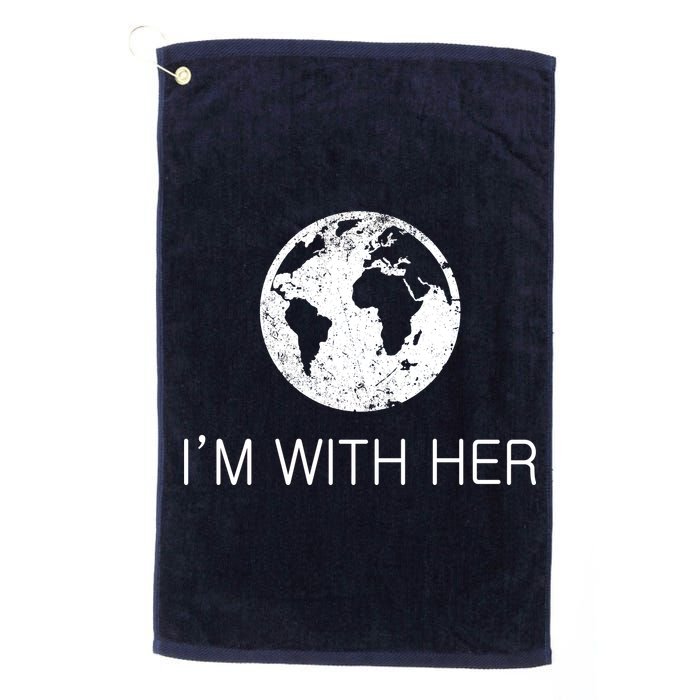 Distressed Earth Day I'm With Her Science March Golf Towel