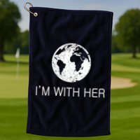 Distressed Earth Day I'm With Her Science March Golf Towel