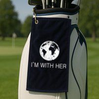 Distressed Earth Day I'm With Her Science March Golf Towel
