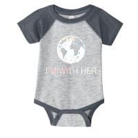 Distressed Earth Day I'm With Her Science March Infant Baby Jersey Bodysuit