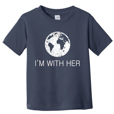 Distressed Earth Day I'm With Her Science March Toddler T-Shirt