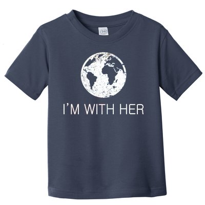 Distressed Earth Day I'm With Her Science March Toddler T-Shirt