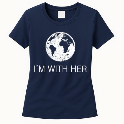 Distressed Earth Day I'm With Her Science March Womens T-Shirt