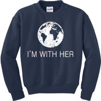 Distressed Earth Day I'm With Her Science March Kids Sweatshirt