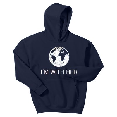 Distressed Earth Day I'm With Her Science March Kids Hoodie