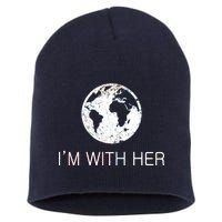 Distressed Earth Day I'm With Her Science March Short Acrylic Beanie