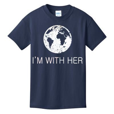 Distressed Earth Day I'm With Her Science March Kids T-Shirt