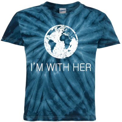 Distressed Earth Day I'm With Her Science March Kids Tie-Dye T-Shirt