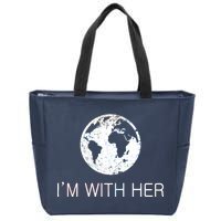 Distressed Earth Day I'm With Her Science March Zip Tote Bag