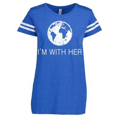 Distressed Earth Day I'm With Her Science March Enza Ladies Jersey Football T-Shirt