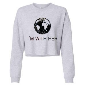 Distressed Earth Day I'm With Her Science March Cropped Pullover Crew