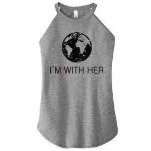 Distressed Earth Day I'm With Her Science March Women's Perfect Tri Rocker Tank