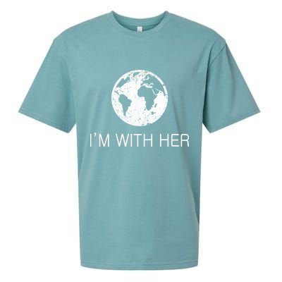 Distressed Earth Day I'm With Her Science March Sueded Cloud Jersey T-Shirt