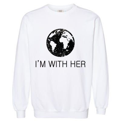 Distressed Earth Day I'm With Her Science March Garment-Dyed Sweatshirt