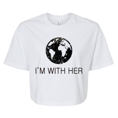 Distressed Earth Day I'm With Her Science March Bella+Canvas Jersey Crop Tee