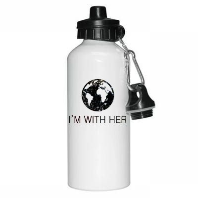 Distressed Earth Day I'm With Her Science March Aluminum Water Bottle 