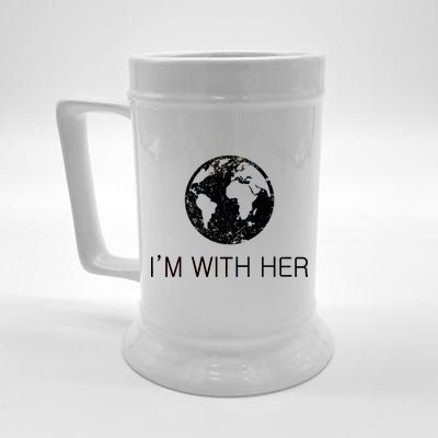 Distressed Earth Day I'm With Her Science March Beer Stein