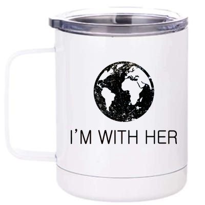 Distressed Earth Day I'm With Her Science March 12 oz Stainless Steel Tumbler Cup