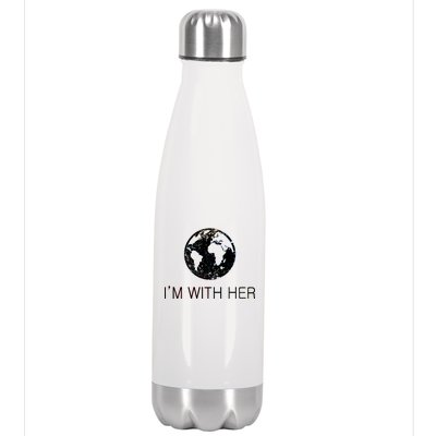 Distressed Earth Day I'm With Her Science March Stainless Steel Insulated Water Bottle