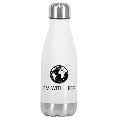 Distressed Earth Day I'm With Her Science March Stainless Steel Insulated Water Bottle