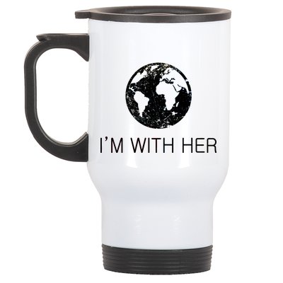 Distressed Earth Day I'm With Her Science March Stainless Steel Travel Mug