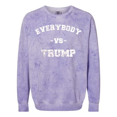 Distressed Everybody VS Trump Colorblast Crewneck Sweatshirt