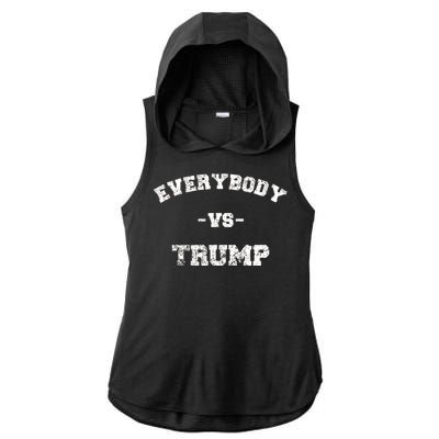 Distressed Everybody VS Trump Ladies PosiCharge Tri-Blend Wicking Draft Hoodie Tank