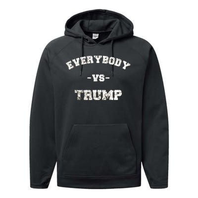 Distressed Everybody VS Trump Performance Fleece Hoodie